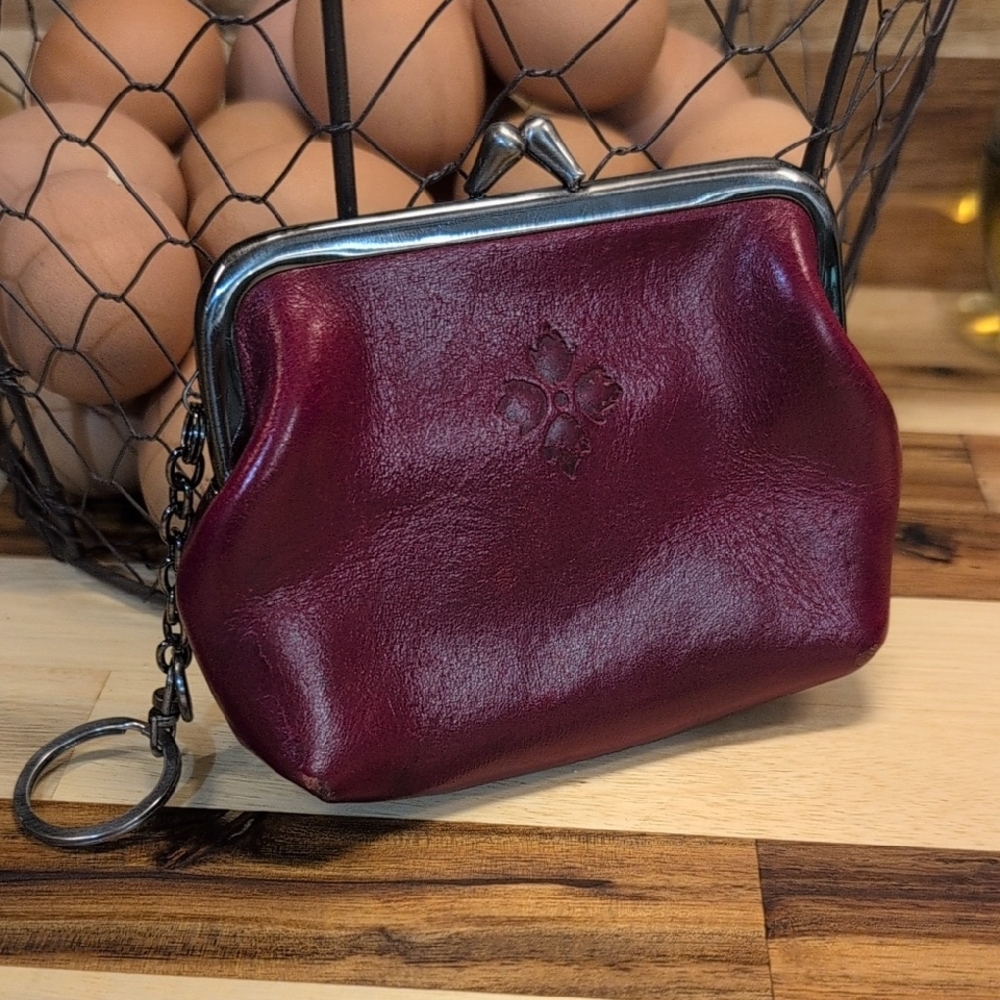 Patricia Nash Burgundy Leather Coin Pouch